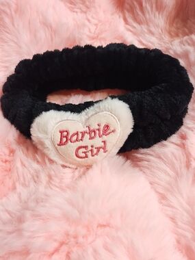Barbie Girl Black Plush Skincare Headband